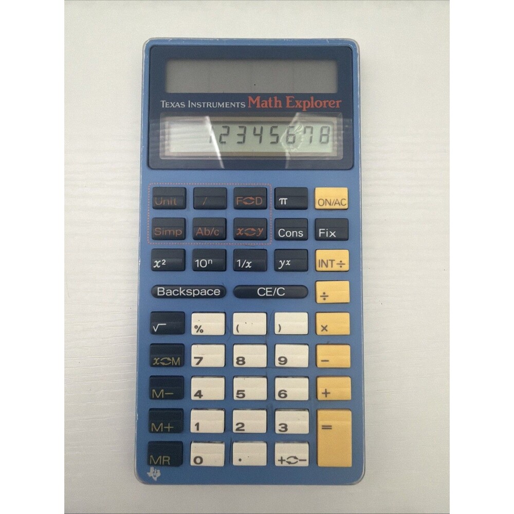 Texas Instruments Math Explorer Calculator Blue Tested & Working